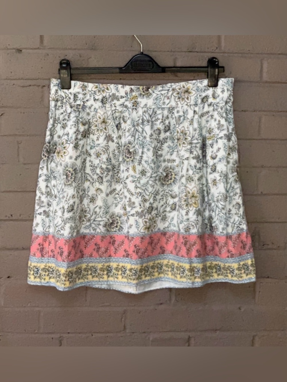 LOFT NWT floral print linen blend skirt LP